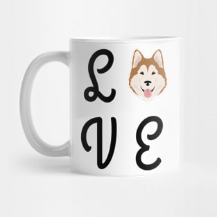 Malamute or Husky Love Red and White Mug